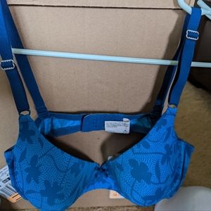 Blue comfort fitting bra